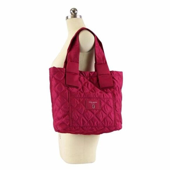 NWT Marc Jacobs Quilted Knot Rasberry Nylon Tote - Picture 1 of 12